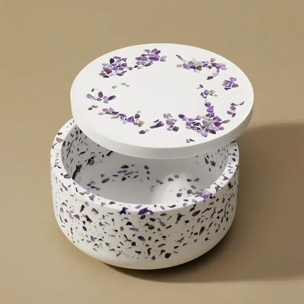 The Amethyst Gypsum Bowl is a powerful purification tool designed for crystals. Combining amethyst's ability to absorb negative energy with gypsum's purifying properties, it recharges and restores crystals. Place crystals inside the bowl to clear negative energies and recharge their energy. The bowl can also purify spaces, creating a harmonious environment. To use, place crystals inside, leave them for at least 12 hours, and position the bowl in your home, office, or meditation space to enjoy its benefits. This revitalizes your crystals and contributes to a fresh, energized atmosphere.