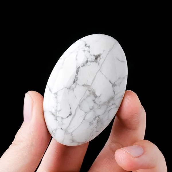 Let the mind grow quiet and awareness expand as you hold the Howlite Palm Stone. Soft, calming, and inwardly centering, it supports spiritual clarity while easing mental noise.