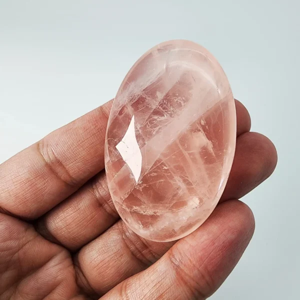 Let softness return to your heart as you hold the Rose Quartz Palm Stone. Gentle, nurturing, and deeply calming, it supports emotional balance while inviting love to flow freely.