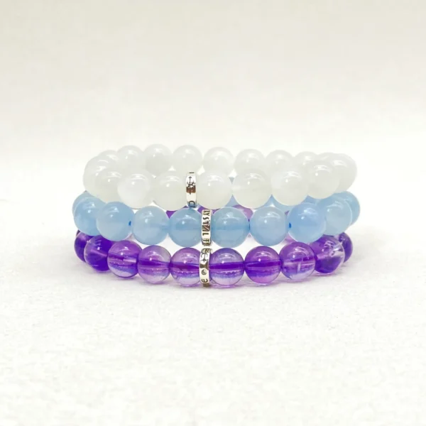 Pisces is intuitive, compassionate, and creative, yet sometimes overwhelmed by emotions. This Pisces Zodiac Jewelry set features White Moonstone, Aquamarine, and Uruguayan Amethyst, chosen to bring calm, clarity, and emotional balance. Perfect for daily wear or meditation, the bracelets support inner harmony and spiritual insight.