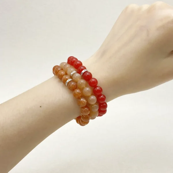 The Sacral Chakra Crystals Bracelet Set, crafted with Carnelian, Orange Moonstone, and Sunstone, supports emotional harmony, vitality, and self-expression. Ideal for anyone seeking confidence and inspiration, this set restores balance in the chakra’s energy flow and brings joy to both personal life and work.