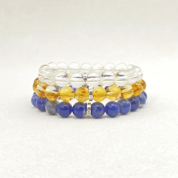 Sagittarius is adventurous, optimistic, and open-minded, yet sometimes restless or overextended. This Sagittarius Zodiac Jewelry set features Clear Quartz, Citrine, and Sodalite, chosen to bring clarity, focus, and emotional balance. Ideal for daily wear or meditation, the bracelets help maintain energy and joy.