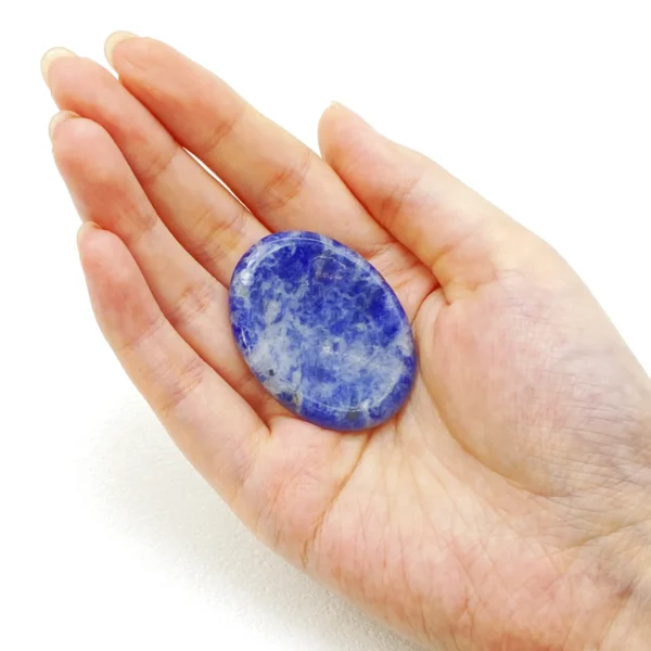 Sodalite Worry Stone brings calm thoughts, clear communication, and emotional balance. Hold peaceful clarity in your hands—welcome this soothing stone home today.