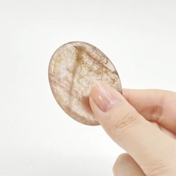 Strawberry Quartz Worry Stone nurtures love, joy, and emotional softness. Invite gentle healing into your day and open your heart—bring this soothing stone home today.