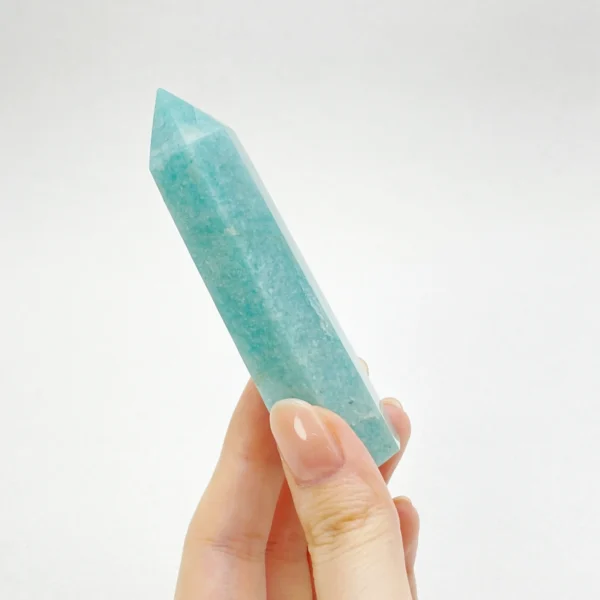 The Amazonite Point is a stone of gentle truth and courageous transformation. Known for its calming blue-green tones, it supports heartfelt communication, emotional healing, and graceful change. Its pointed form helps direct soothing yet empowering energy, guiding you to express your truth clearly while embracing new beginnings with confidence and inner peace.
