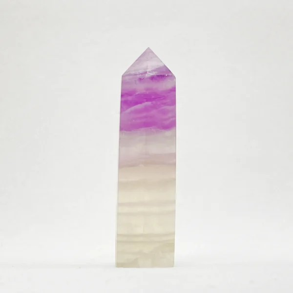 The Fluorite Point is a crystal of clarity, insight, and inspired focus. Revered for its ability to organize thoughts and awaken intuition, it supports creative flow, mental discipline, and spiritual awareness. Its pointed form helps channel refined energy, making it ideal for learning, meditation, and moments requiring both imagination and precision.