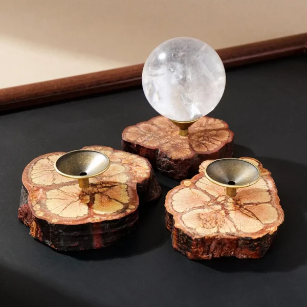 Elevate your crystal display with this Natural Wood Crystal Sphere Base. Handcrafted from eco-friendly wood, it securely holds spheres 50-100mm for stable, elegant presentation in meditation spaces or home decor. Perfect for healers & collectors.
