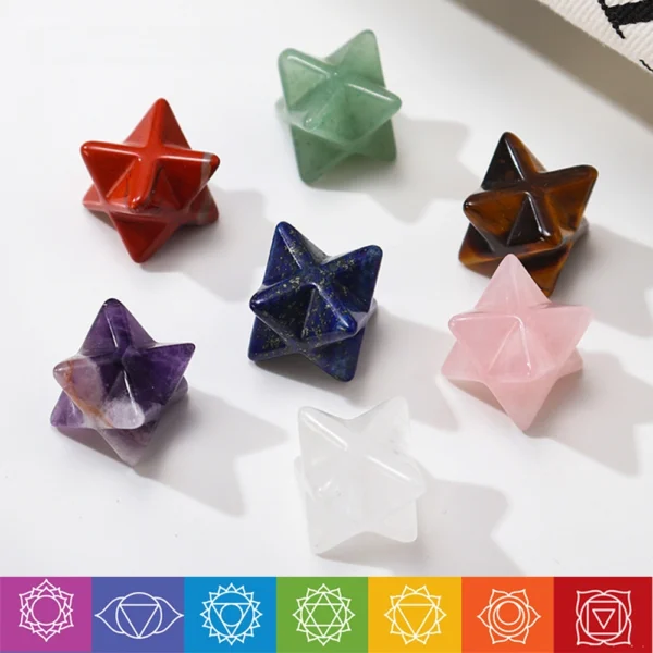 The 7 Chakra Merkaba Activation Set features seven hand-polished natural crystals, each aligned with a primary energy center to support balance and spiritual expansion. Designed to harmonize body, mind, and spirit, this sacred geometry set encourages deep alignment, energetic clarity, and conscious Merkaba Activation.