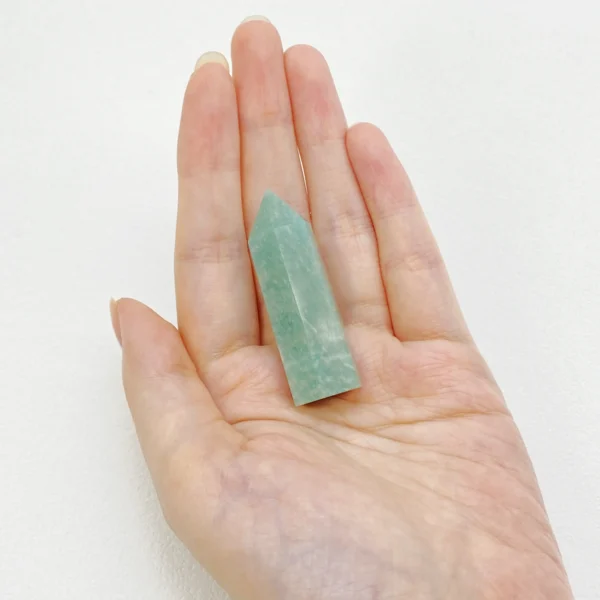 The Amazonite Mini Point is a stone of gentle truth and courageous transformation. Known for its calming blue-green tones, it supports heartfelt communication, emotional healing, and graceful change. Its pointed form helps direct soothing yet empowering energy, guiding you to express your truth clearly while embracing new beginnings with confidence and inner peace.