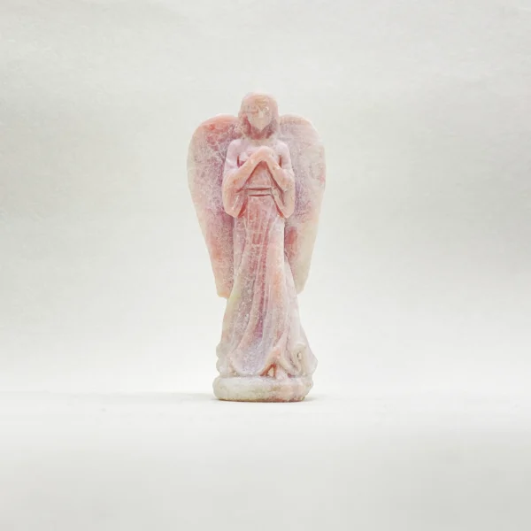 Soft, nurturing, and deeply comforting, the Pink Opal Angel supports emotional healing and loving connection. Hand-carved with gentle detail, this serene figure radiates compassion and heart-centered energy, making it a meaningful presence for spaces devoted to love, relationships, and emotional harmony.